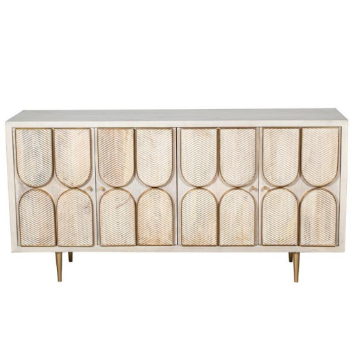 Aparador beige y dorado