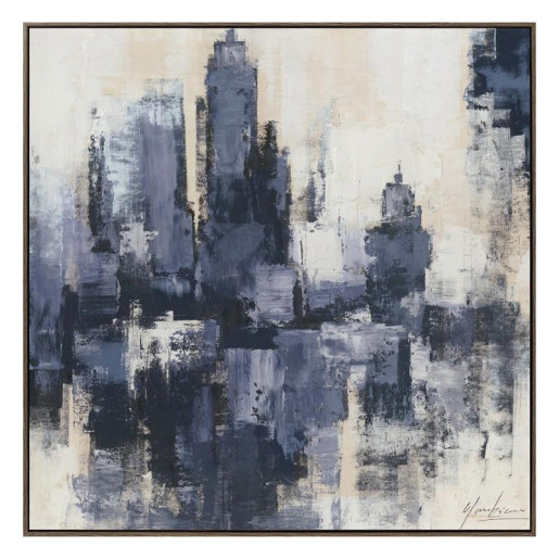 Cuadro lienzo blanco, negro y gris