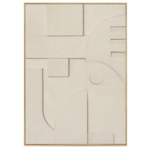 Cuadro lienzo beige y gris