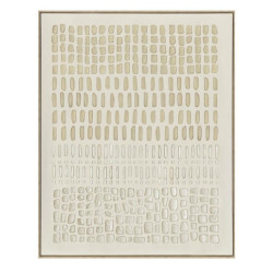 Cuadro lienzo blanco, beige oscuro y gris