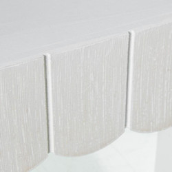 Mesa de noche blanco y crema