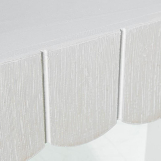 Mesa de noche blanco y crema