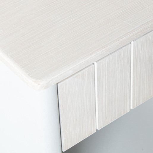 Mesa de noche blanco y crema