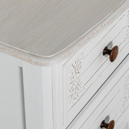 Mesa de noche blanco decape