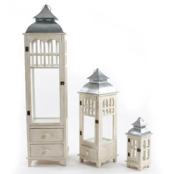 Set 3 faroles blanco