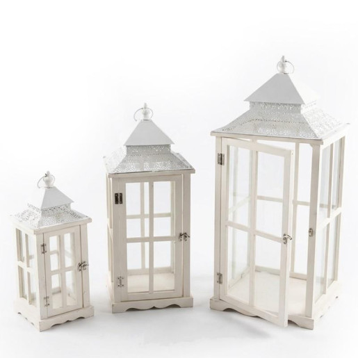 Set 3 faroles blanco