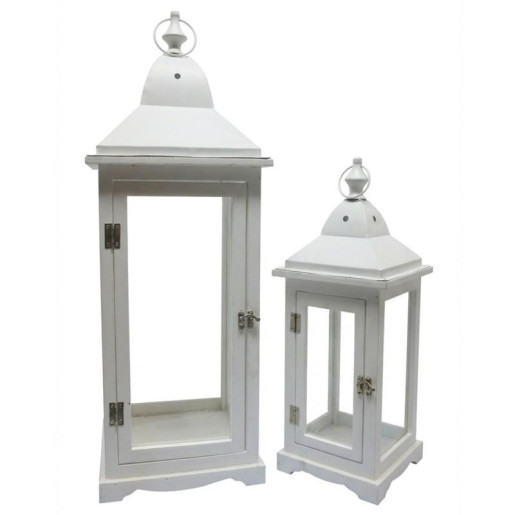 Set 2 faroles blanco