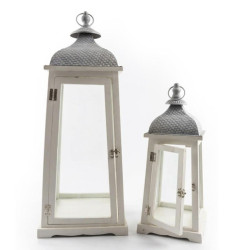 Set 2 faroles blanco