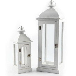 Set 2 faroles blanco