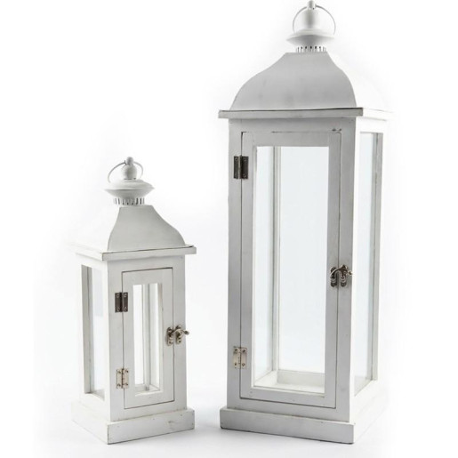 Set 2 faroles blanco