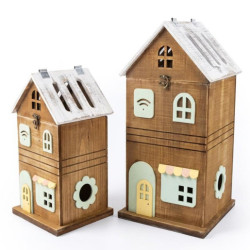 Set 2 faroles marron claro