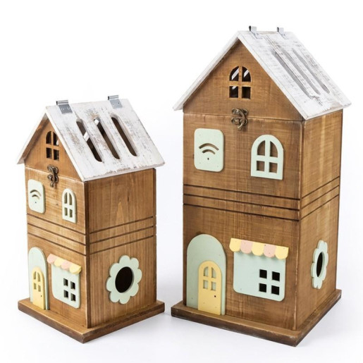 Set 2 faroles marron claro