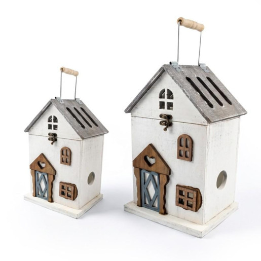 Set 2 faroles blanco decape