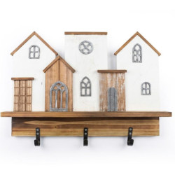 Perchero pared blanco y natural