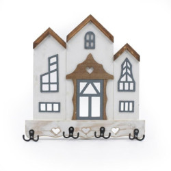 Perchero pared blanco y marron