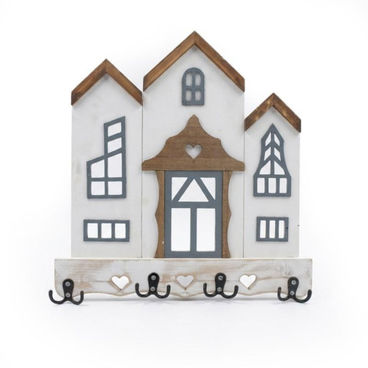 Perchero pared blanco y marron