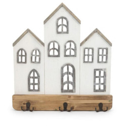 Perchero pared blanco y natural