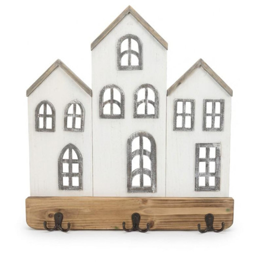 Perchero pared blanco y natural