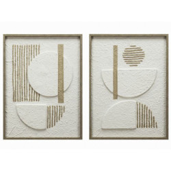 Set de 2 cuadros Blanco y beige