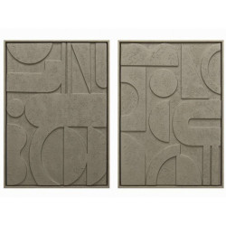 Set de 2 cuadros Blanco arena