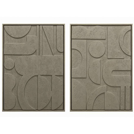 Set de 2 cuadros Blanco arena