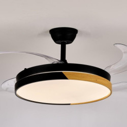 Ventilador negro y madera cibeles