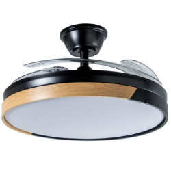 Ventilador negro y madera cibeles