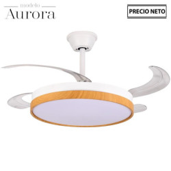 Ventilador blanco madera aurora