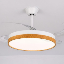 Ventilador blanco madera aurora