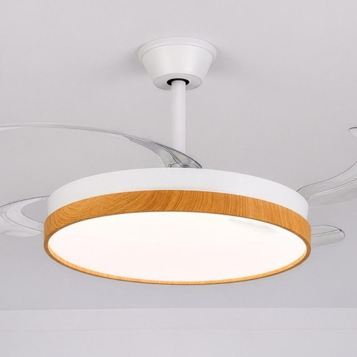 Ventilador blanco madera aurora