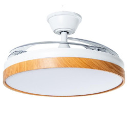 Ventilador blanco madera aurora