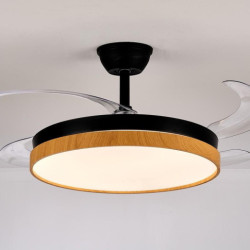 Ventilador negro madera aurora