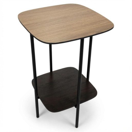 Mesa auxiliar natural y negro