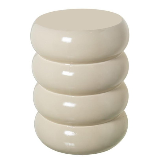 Mesa auxiliar crema brillo