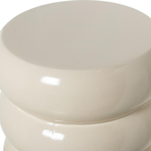 Mesa auxiliar crema brillo