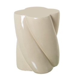 Mesa auxiliar crema brillo