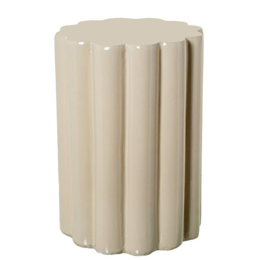 Mesa auxiliar crema brillo