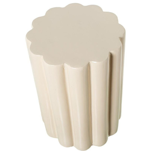 Mesa auxiliar crema brillo