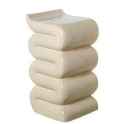 Mesa auxiliar crema brillo