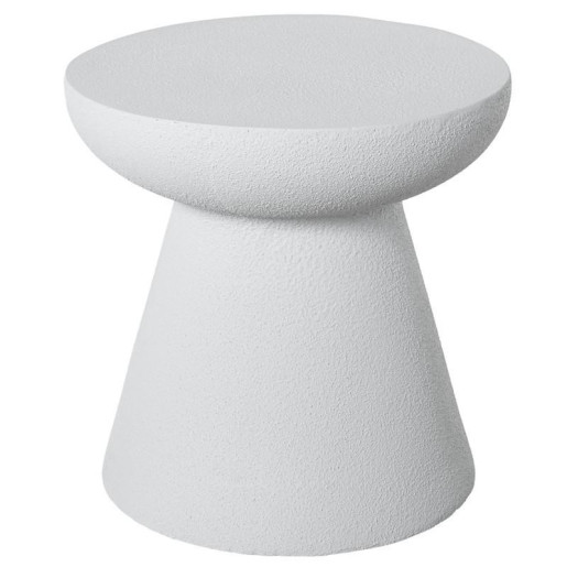 Mesa auxiliar blanco acabado cemento