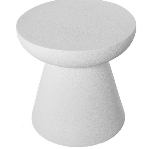 Mesa auxiliar blanco acabado cemento