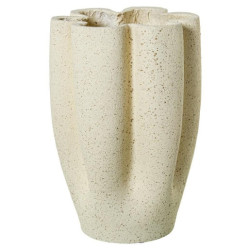 Jarron crema brillo acabado cemento