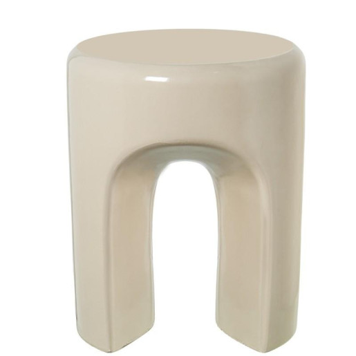 Mesa auxiliar crema brillo