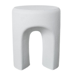 Mesa auxiliar blanco acabado cemento