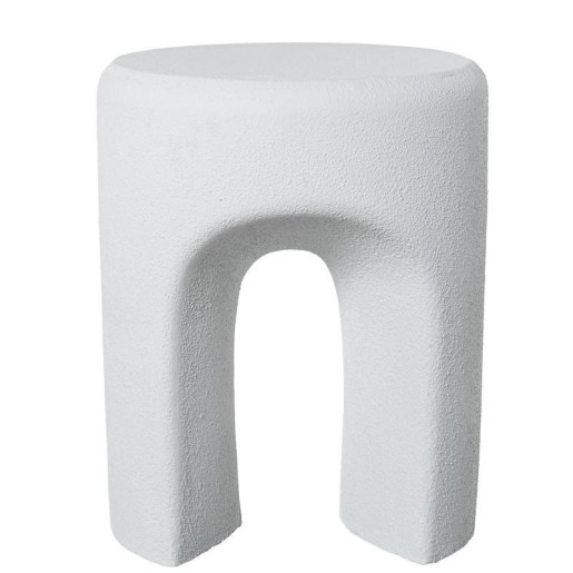 Mesa auxiliar blanco acabado cemento