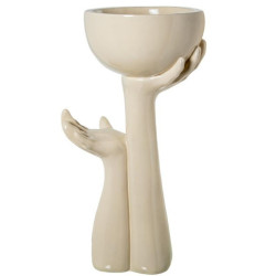 Macetero crema brillo