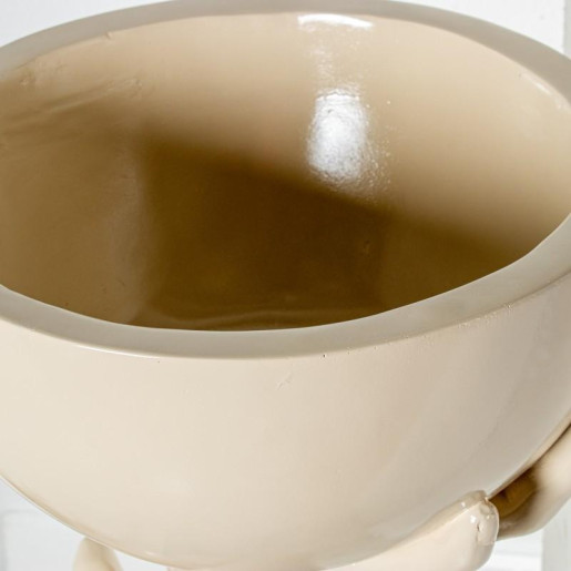 Macetero crema brillo