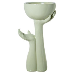 Macetero blanco brillo