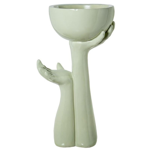 Macetero blanco brillo