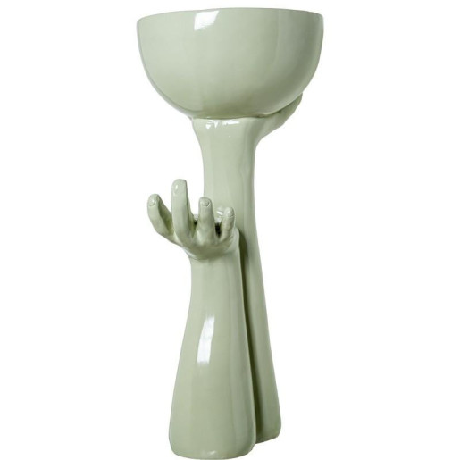 Macetero blanco brillo